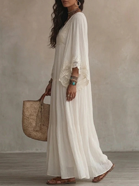 Ana – Vestido de perlas blancas