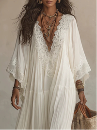 Ana – Vestido de perlas blancas