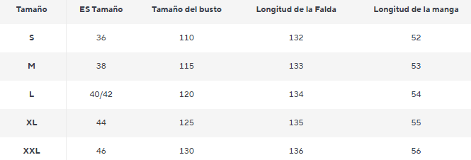 Guia de tallas de Ana – Vestido de perlas blancas